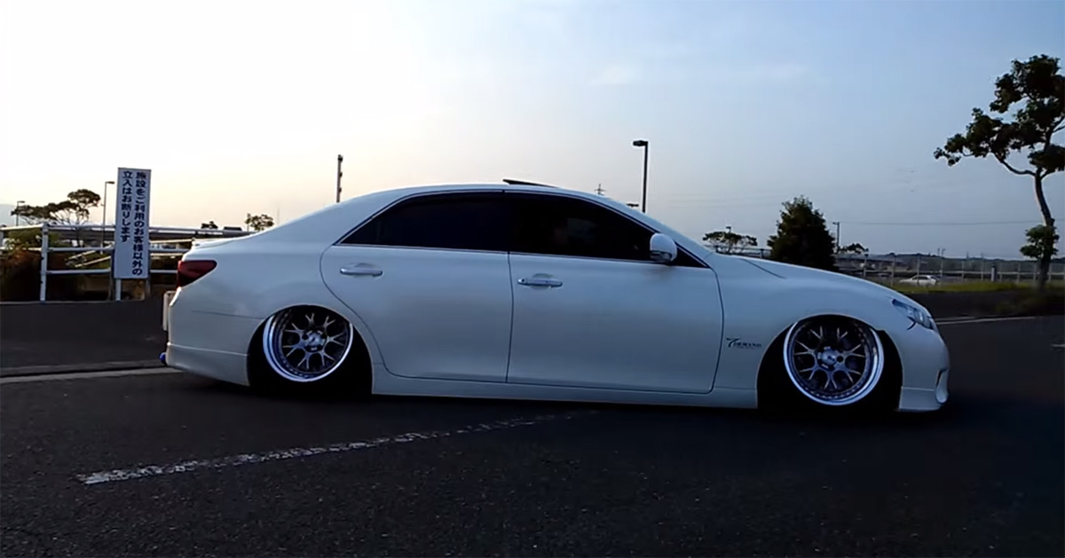 Cringe as these Stanced VIP cars Leave a Parking Lot