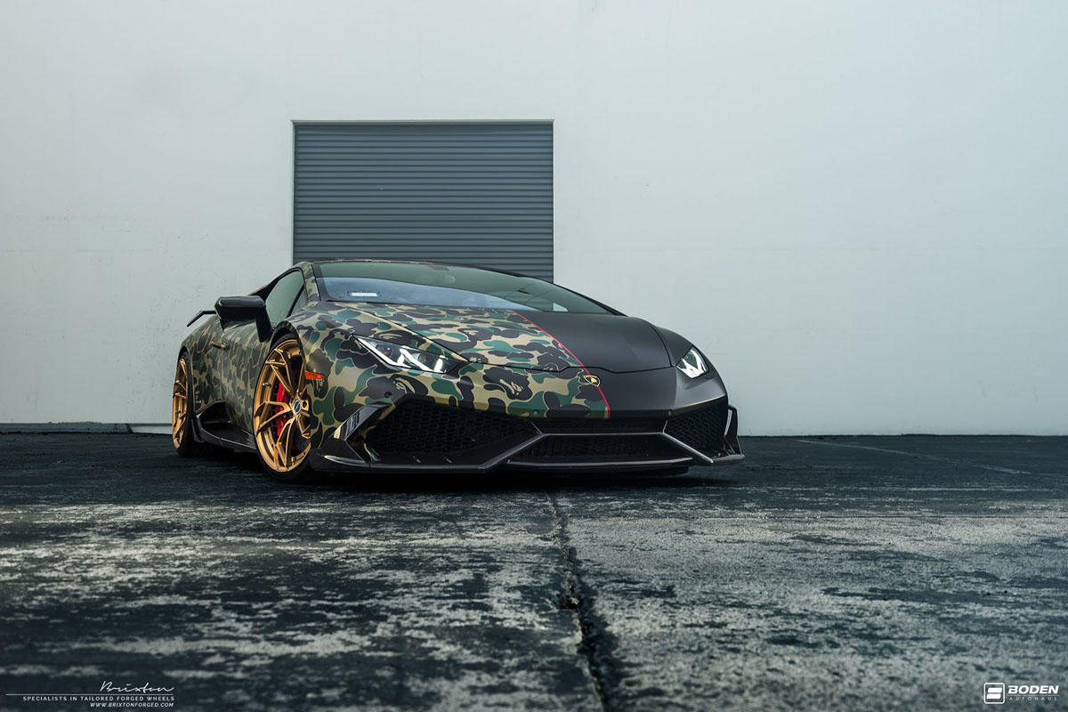 Featured Fitment: Bape Wrapped Huracan with Brixton Forged PF1 Wheels ...